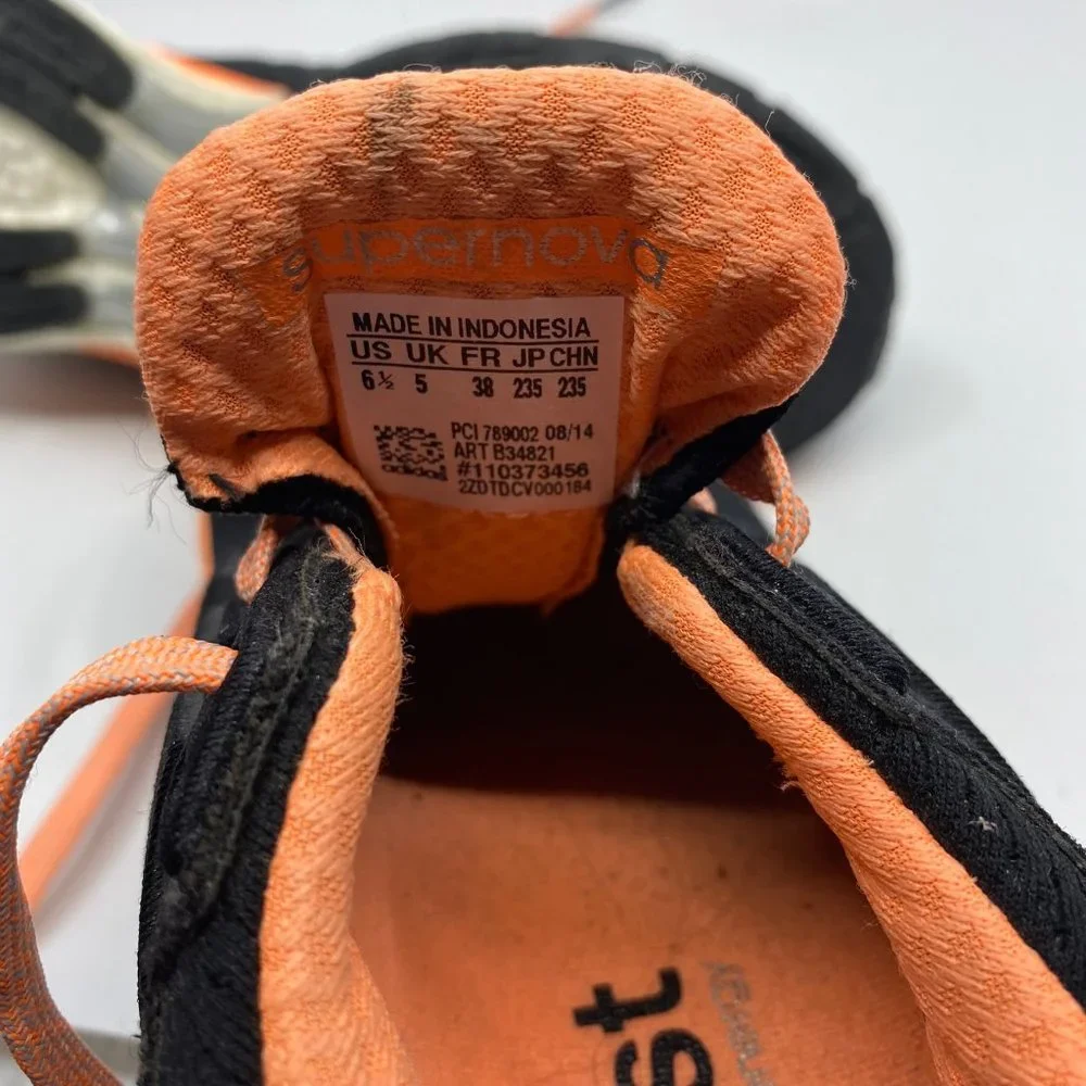 Adidas GLIDE BOOST Black Orange Sneakers Size: 8.5